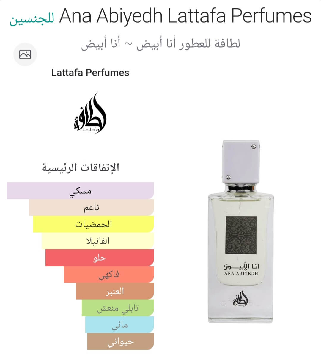 Ana Abiyedh Lattafa Perfumes