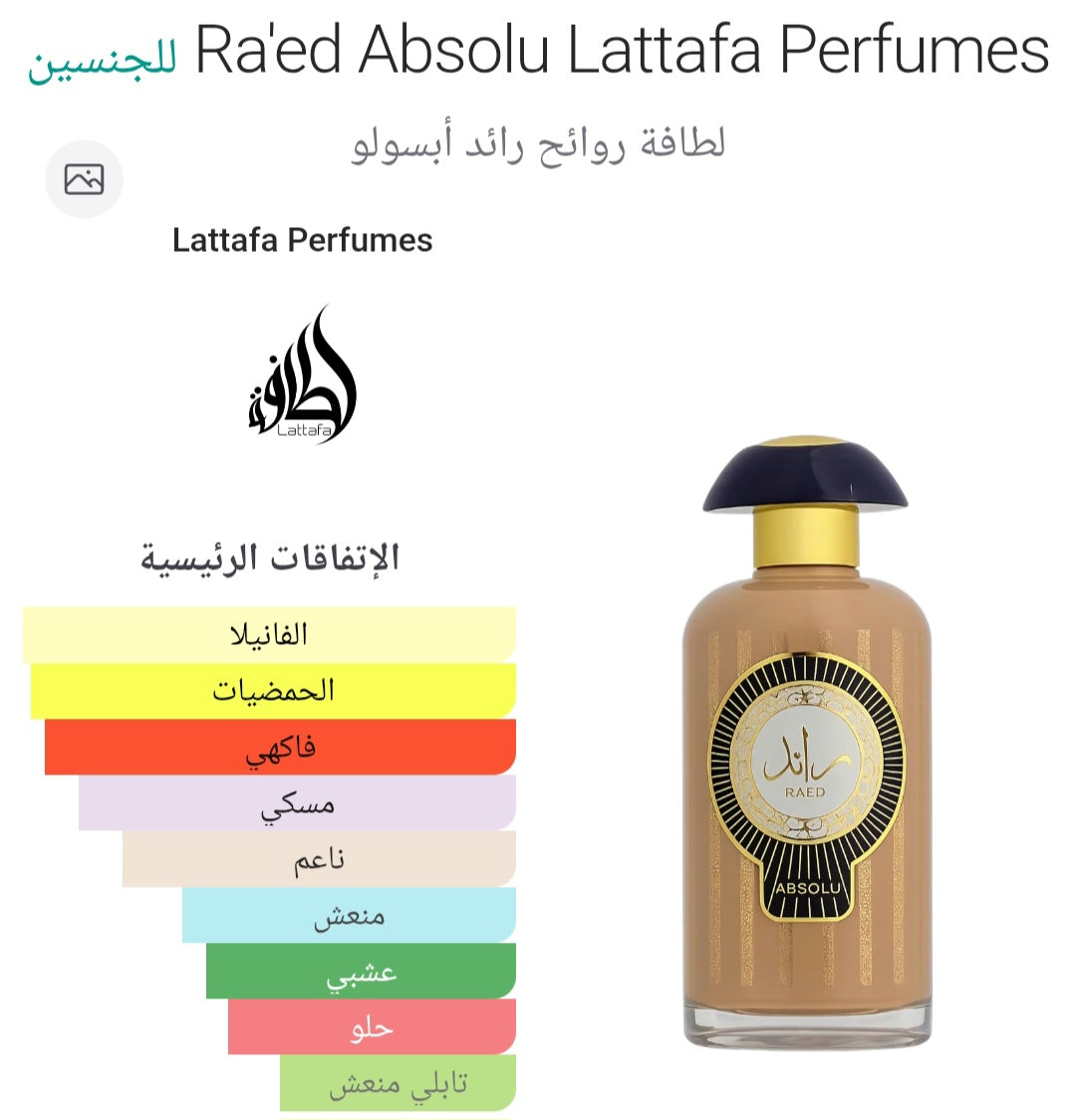 Ra'ed Absolu Lattafa Perfumes