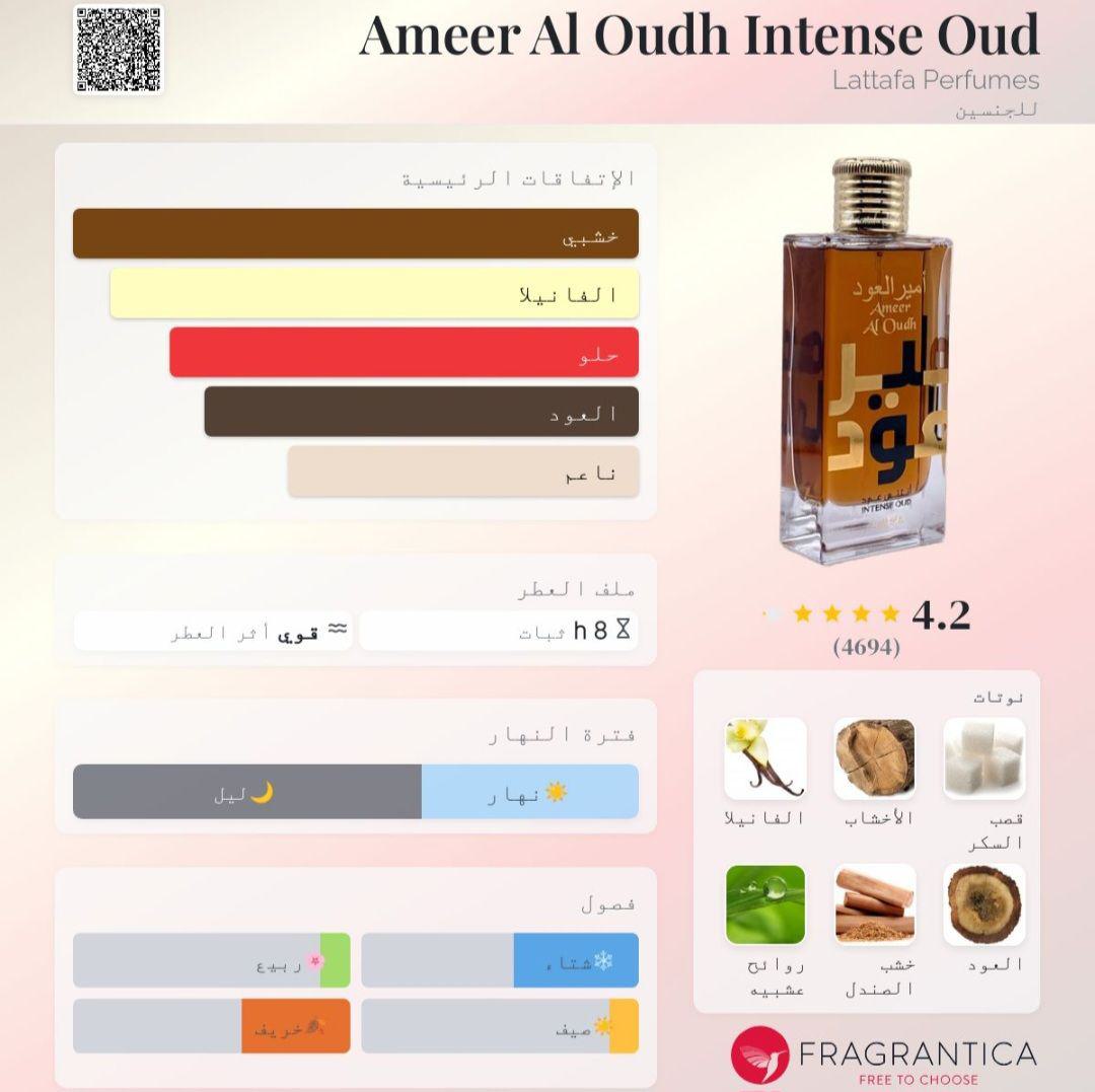 Ameer Al Oudh Intense Oud Lattafa Perfumes