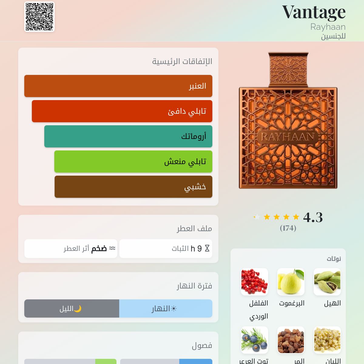 Vantage 100ML Eau De Parfum Rayhaan