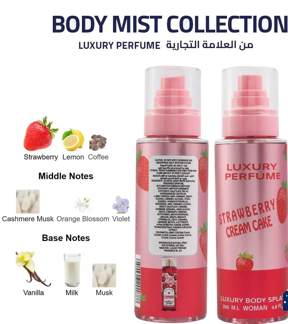 Strawberry Cream Cake Luxury Body Splash